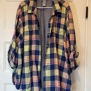 Catherine's 4X Summer Plaid Shirt